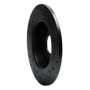 Volvo S40 Brake Rotor (1) - Rear Left - R1 Concepts - Drilled & Slotted - Black - `04-`13